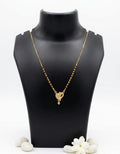 Gold Plated Heart Pendant Mangalsutra with Black Beads