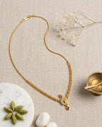Gold Plated Peacock Design Mangalsutra with Pendant
